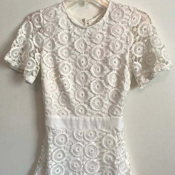 White Lace Romper coastal cowgirl beach chic NWT backless XS Oh My Love Summer - Picture 11 of 13